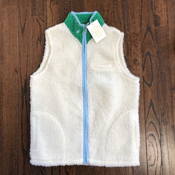 The Beaufort Bonnet Company Boys 14 Van Camp Vest Palmetto Pearl Sherpa … - Picture 1 of 13